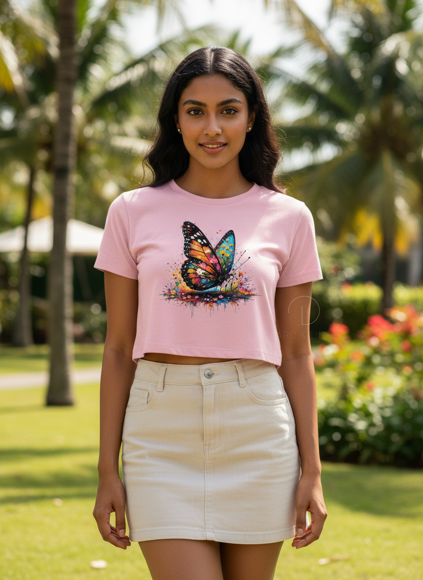 Butterfly | BU08 | Women's Crop Top