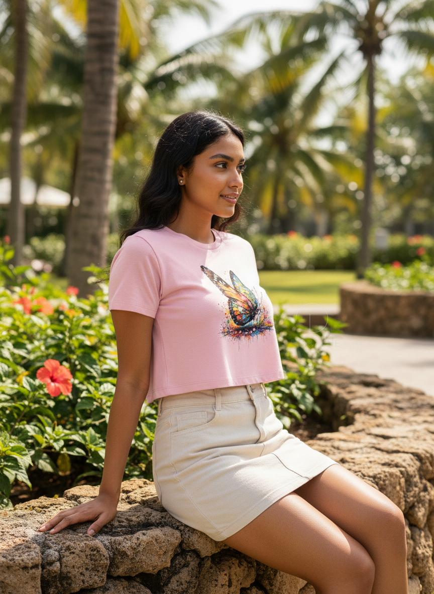 Butterfly | BU08 | Women's Crop Top