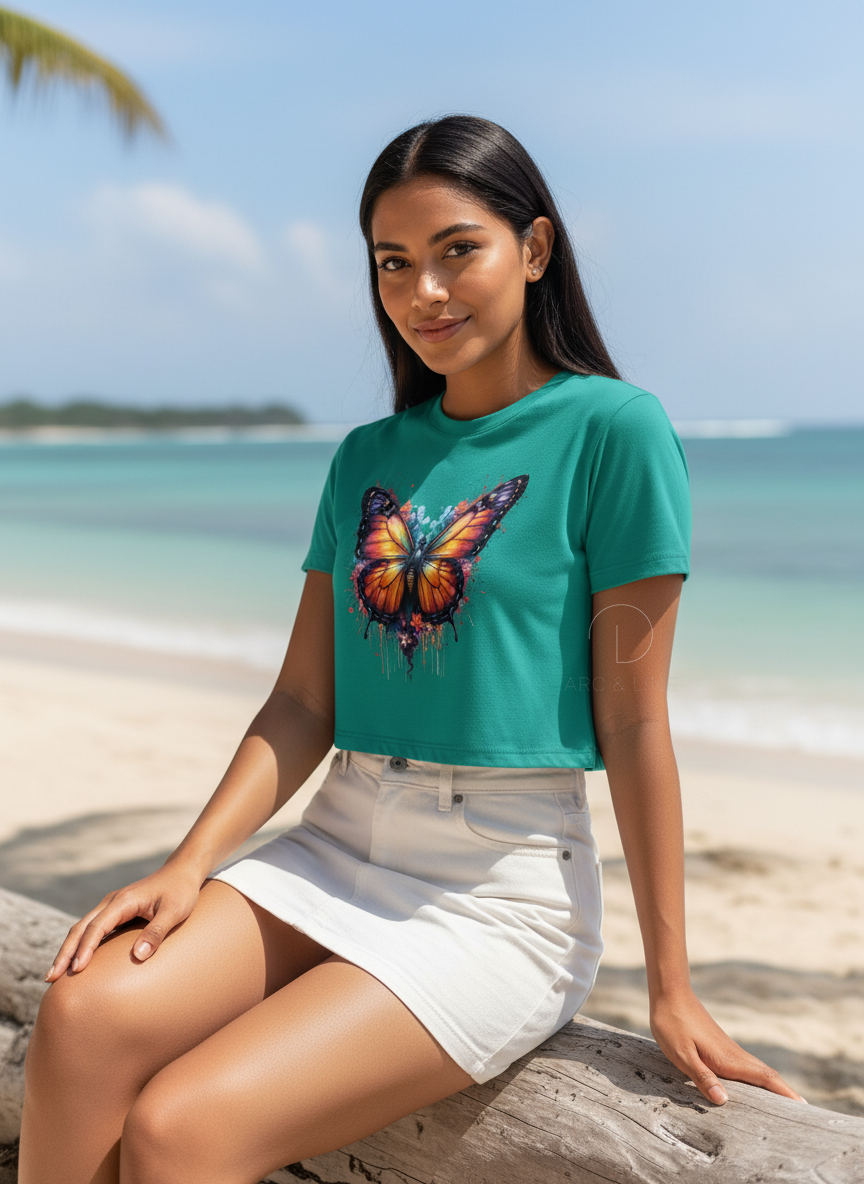 Butterfly | BU07 | Women's Crop Top