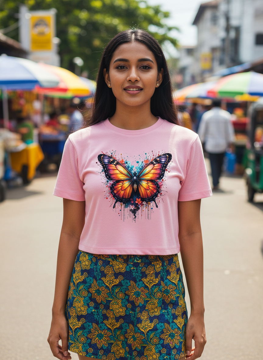 Butterfly | BU07 | Women's Crop Top