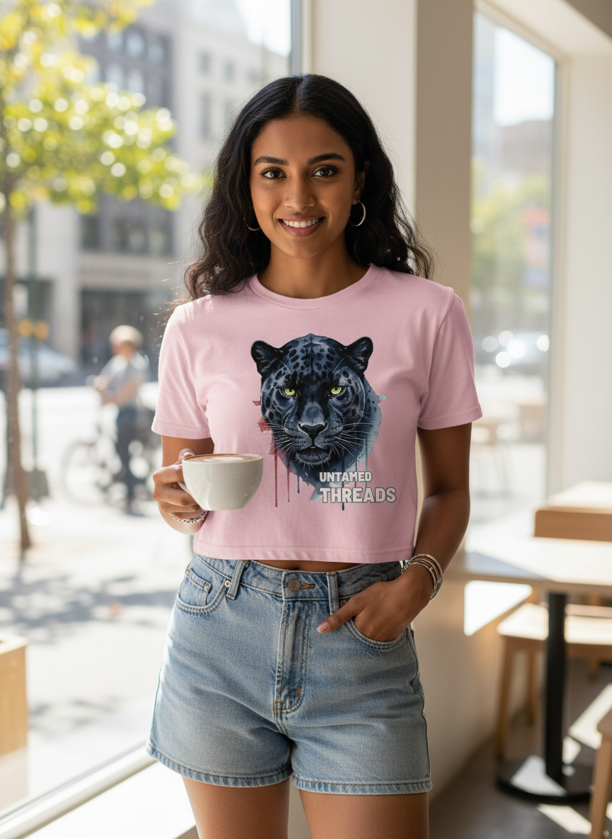 Untamed Treads | Black Panther | Women's Crop Top