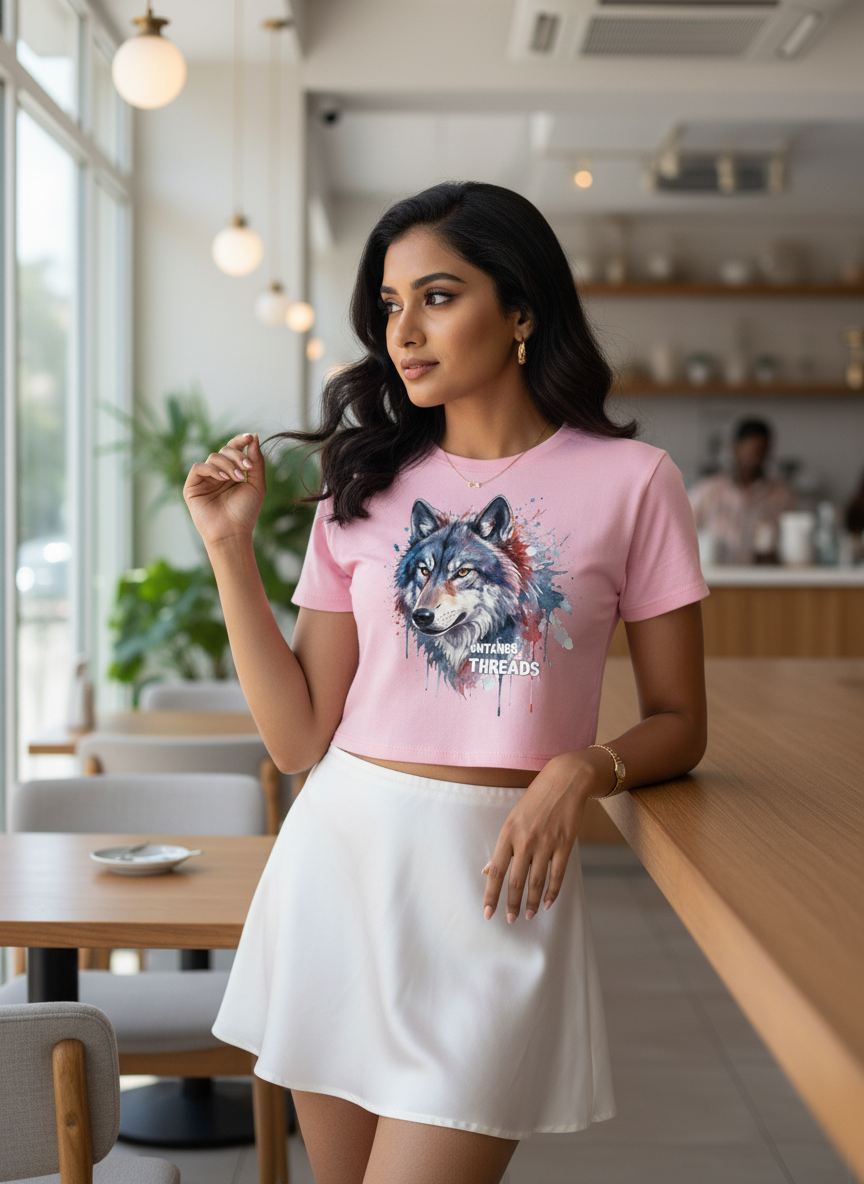 Untamed Treads | She wolf | Women's Crop Top