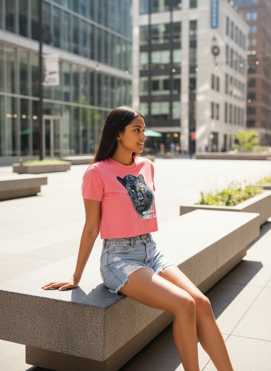 Untamed Treads | Black Panther | Women's Crop Top
