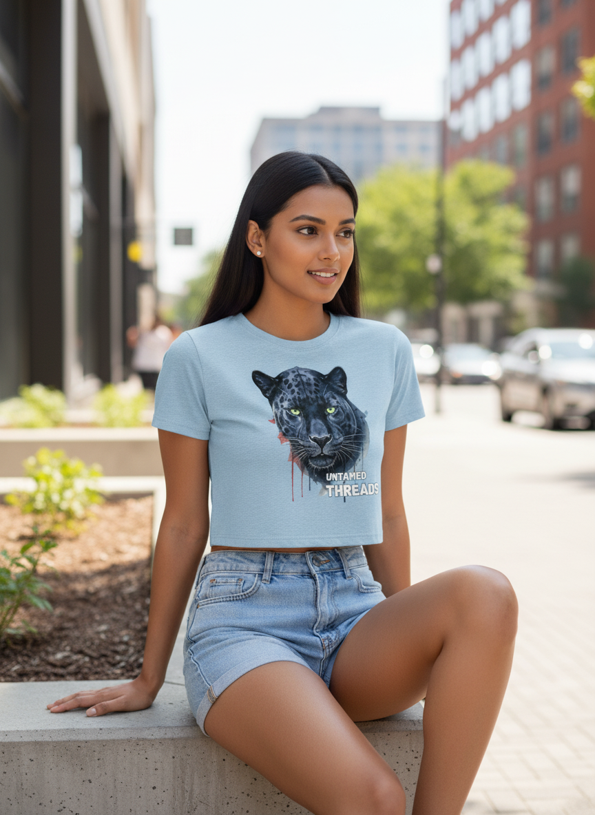Untamed Treads | Black Panther | Women's Crop Top