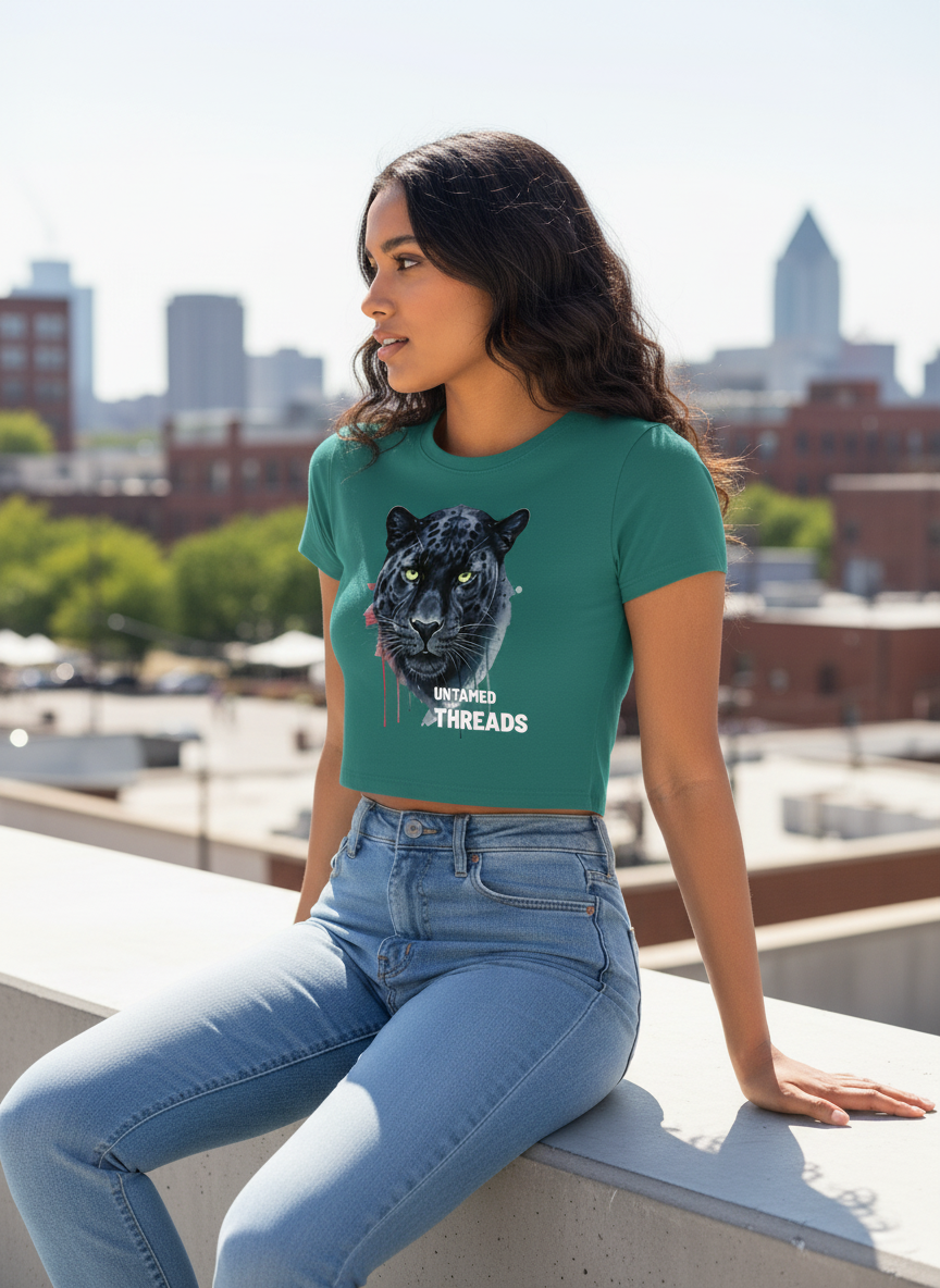 Untamed Treads | Black Panther | Women's Crop Top