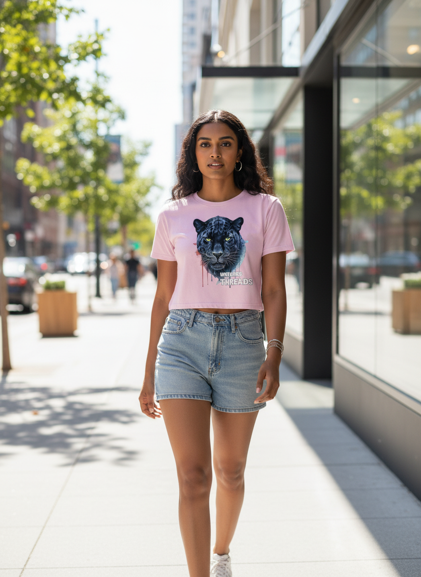 Untamed Treads | Black Panther | Women's Crop Top