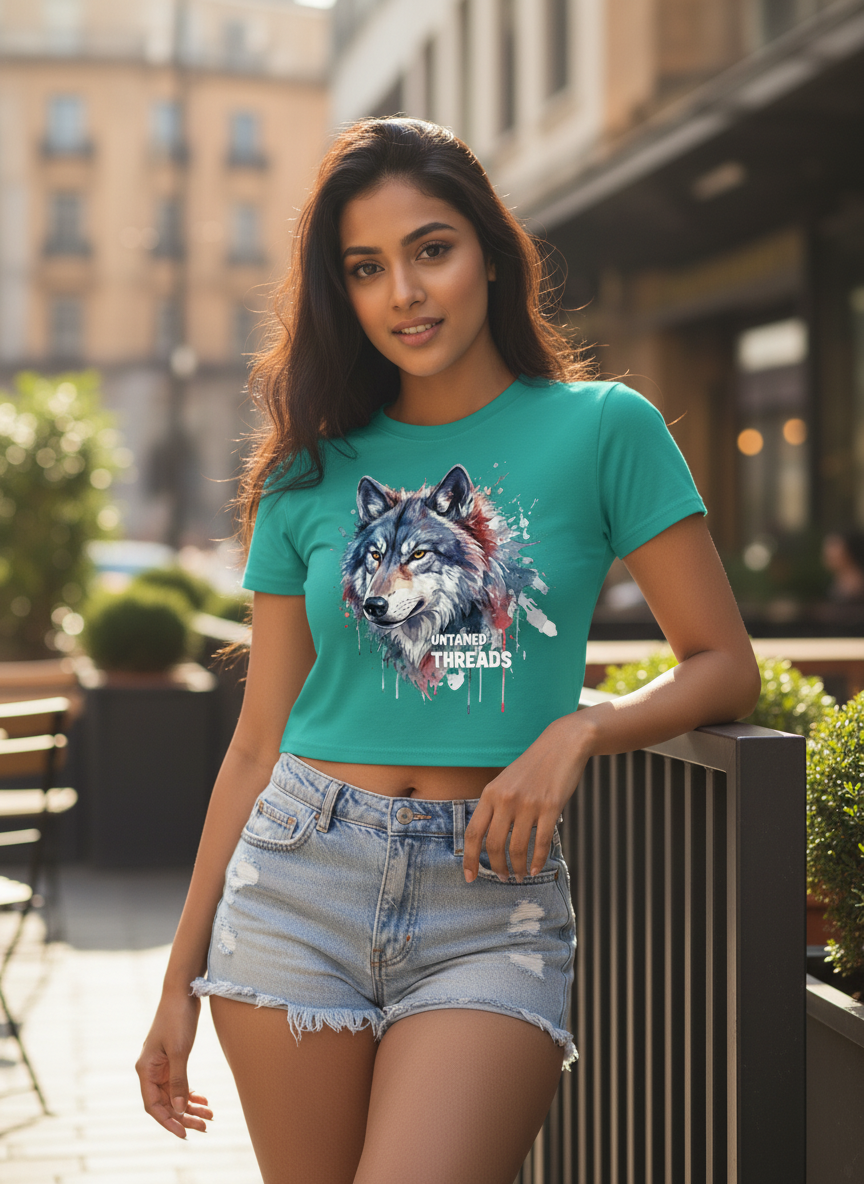 Untamed Treads | She wolf | Women's Crop Top